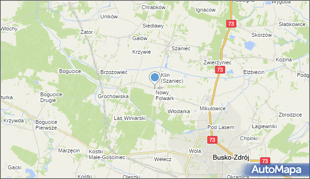 mapa Nowy Folwark, Nowy Folwark gmina Busko-Zdrój na mapie Targeo